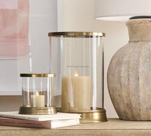 Royal Look Metal & <b>Glass</b> Daphne <b>Hurricanes</b> <b>Candle</b> <b>Holder</b> Gold Finished for Home Wedding Christmas Tabletop Decor - Product Image 1