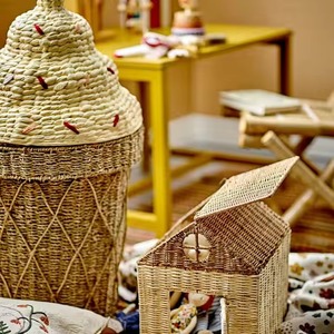 Vente en gros 100% coton tissé à la main petits paniers de rangement délicieux design de crème glacée gaufrée pour bébé couches et cadeaux - Product Image 3