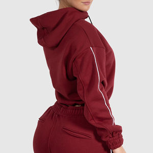 Sweat-shirt à capuche en molleton pour femmes personnalisé de haute qualité, couleur unie, col rond, sweats à capuche surdimensionnés pour hommes - Product Image 3