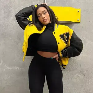 Chaqueta universitaria hecha a medida de alta calidad para mujer Nuevo diseño Último estilo Ropa de invierno para mujer - Product Image 5