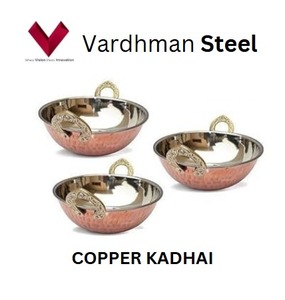 Articles à succès 2025 : Kadhai en acier inoxydable avec placage cuivre, marmite, poêle à frire, kadai en acier inoxydable, faitout - Product Image 4