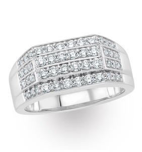 14K Gold Cluster Wedding <b>Ring</b> <b>for</b> <b>men</b> with 1.50 Carat Round Lab Grown Diamond VS Clarity D Color Jewelry from Manufacturer - Product Image 3