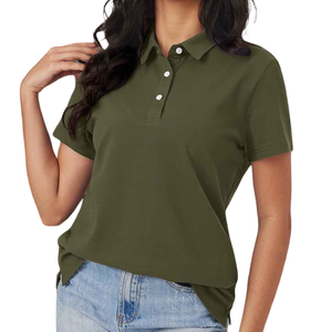 La mejor tela amigable con la piel 2025 Logotipo personalizado más vendido Polos de excelente calidad para mujeres - Product Image 4