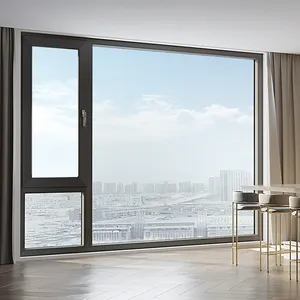SUNHOHI Factory Direct Thermal Break low-E Black Aluminium Windows Custom Casement Aluminum Window Glass Windows
