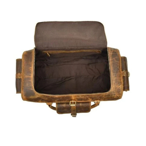 กระเป๋าทรงดัฟเฟิลกระเป๋าเดินทางหนังแท้ทำมือสำหรับผู้ชายกระเป๋าเดินทางสำหรับยิมค้างคืน - Product Image 2