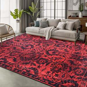 Netline Home RW1010 Red Traditional Washable Area <b>Rug</b> - Product Image 2