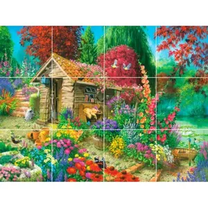 Country Garden Flower Spring Azulejo de cerámica Mural Backsplash Murales de pared para el cobertizo de jardín - Product Image 1
