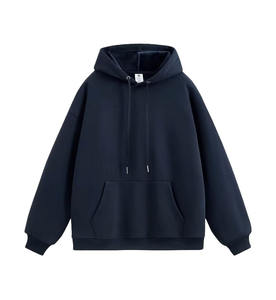 เสื้อฮู้ดผ้าฟลีซหนานุ่มสำหรับฤดูหนาว ผ้าฝ้าย 100% ทรงโอเวอร์ไซส์ ใส่ได้ทั้งชายและหญิง สกรีนโลโก้เองได้ ผ้ากำมะหยี่อย่างดี เป็นมิตรกับสิ่งแวดล้อม สีพื้นเรียบ - Product Image 1