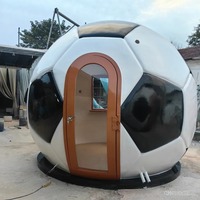 Stand à café créatif en forme de ballon de football - Chariot de vente mobile avec escalier pour café