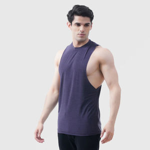 Débardeurs de sport OEM pour hommes, débardeurs en coton spandex personnalisés, vêtements de sport de grande taille délavés, pour musculation, fitness - Product Image 2