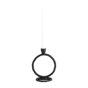 Aluminium Ring <b>Taper</b> <b>Candle</b> Holder Metal <b>Candle</b> Holder Black Contemporary Circular <b>Candle</b> Stand for Home Office Wedding - Product Image 1
