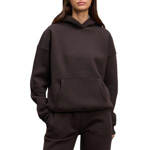 Ensemble pantalon à capuche en coton personnalisable de haute qualité pour femmes Épaule tombante Couleur personnalisée pour femmes - Product Image 1