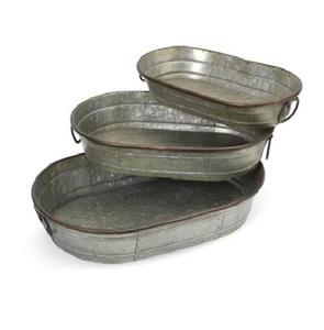 Plateaux de service en métal galvanisé rustique, plateaux de service pour hôtel, plateau de salle de bain, plateau à café, 100% sans danger pour les aliments - Product Image 5