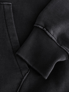 เสื้อฮู้ดสวมหัวสำหรับผู้ชาย, เสื้อมีฮู้ดสำหรับผู้ชายแบบสวมหัวมีสไตล์ที่เป็นเอกลักษณ์ระบายอากาศได้วัสดุที่ดีที่สุดในสีดำ - Product Image 4