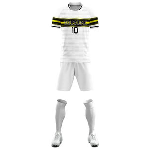 Uniformes de fútbol de manga corta de calidad personalizada, ropa de entrenamiento de fútbol con cuello, nombre y número impresos - Product Image 5