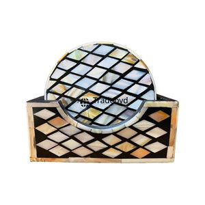 Posavasos hecho a mano con incrustaciones de nácar de Tradebyd, decoración de mesa de lujo para uso doméstico - Product Image 5