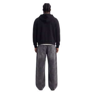 <b>Mens</b> <b>Wide</b> <b>Leg</b> Jeans Vintage Grey Washed Denim Pants Loose Fit Casual Streetwear <b>Trousers</b> Fashion Cotton Full Length Pants - Product Image 2