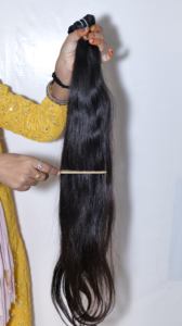 100% Virgen cruda sin procesar cutícula alineada venta al por mayor templo Natural recto paquete indio extensiones de cabello humano - Product Image 4