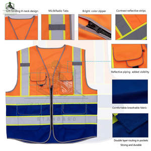 Chaleco de Seguridad de Algodón/Poliéster con Luz LED Impermeable de Clase 1 ANSI, Diseño Único, Logotipo Personalizado, Ropa de Trabajo de Alta Calidad para Exteriores, Gran Venta - Product Image 2