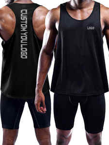 Wholesale Custom Blank <b>Crop</b> <b>Tops</b> for <b>Men</b> Quick Dry Breathable Knitted Stringer Tank <b>Top</b> for Muscle Fitness Gym Use - Product Image 6