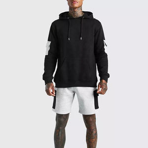 Sérigraphie personnalisée avec logo sur toute la surface des vêtements pour hommes, vêtements de sport, ensemble court, sweats à capuche de haute qualité avec fermeture éclair, respirant de haute qualité - Product Image 3