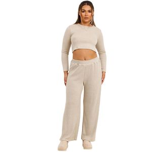 Pijama supersuave y cómodo con botones elegantes, Conjunto de pijama de punto de bambú, ropa de dormir de manga larga, cintura elástica delantera transpirable - Product Image 4