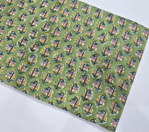 ผ้าฝ้าย100% พิมพ์ลายบล็อกมือระบายอากาศเป็นมิตรต่อสิ่งแวดล้อมผ้าฝ้ายทำด้วยมือจากผ้าฝ้ายลายตึกตึกตึกมรดกทางวัฒนธรรมแบบดั้งเดิม - Product Image 2