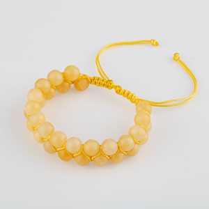 Bracciale in Macramè con Doppia Fila di Calcite 8mm e Pietre Naturali - Product Image 2