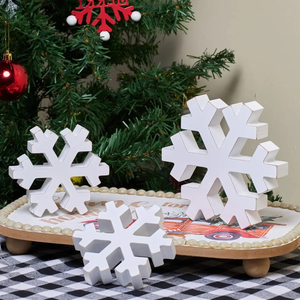Adornos Navideños de Madera con Forma de Copo de Nieve, Decoración Navideña de Mesa, Copo de Nieve de Madera a Precio Económico - Product Image 5