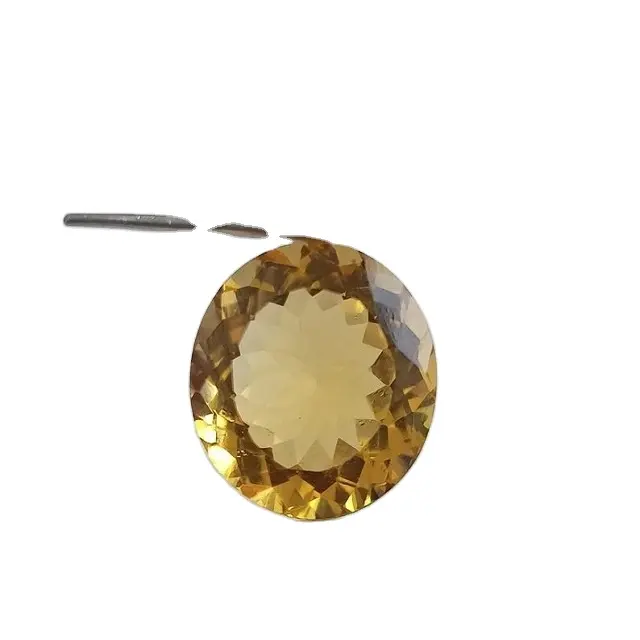 Citrine Round Faceted Cut 10 MM Best Quality Luster Fine Color Citrine Stone Loose Gemstone Best For Jewelry Making