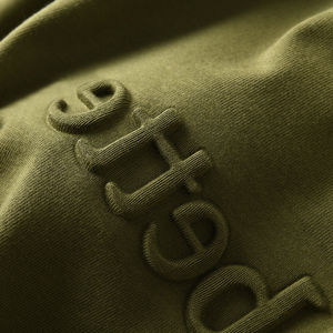 Ropa de calle personalizada, camisetas en relieve, cuello redondo en relieve, Camiseta con cuello redondo en relieve, sudadera transpirable y duradera de algodón 100% - Product Image 4