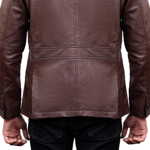 Chaqueta de cuero para hombre Motocicleta Tendencia de moda Slim Fit Chaqueta de cuero personalizada Chaqueta de cuero de gran tamaño con cuello levantado Chaqueta de cuero para hombre - Product Image 5