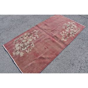 พรมขนสัตว์สีเบจสีชมพูคลาสสิก3.5x6.7ฟุตงานเย็บปะสไตล์ตุรกีทำด้วยมือสำหรับห้องนั่งเล่นห้องนอนสำหรับวัยรุ่น - Product Image 2