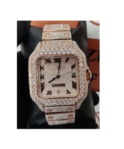 Letest Design Automatic Movement Mechanical VVS Clarity Moissanite Diamond Studded Wrist Watches For Him Her Fashion Jewelry