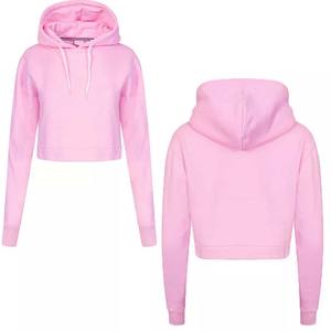 High Quality <b>Fleece</b> Cotton Crop <b>Top</b> Hoodie <b>Women</b> Streetwear Clothing Manufacturers Custom Oversized Drop Shoulder Hoodies <b>Women</b> - Product Image 5