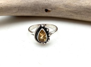 แหวนแต่งงานสไตล์โบโฮทำมือจากเงินแท้ 925 ชุบโรเดียม ประดับพลอยซิทริน สำหรับผู้หญิง ของขวัญสำหรับพี่สาว - Product Image 3