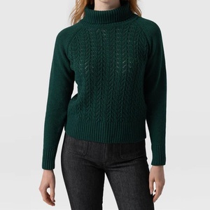 Pull à col roulé en viscose et polyester de couleur unie pour femme, coupe ample, tricoté, manches longues, décontracté, automne-hiver - Product Image 2