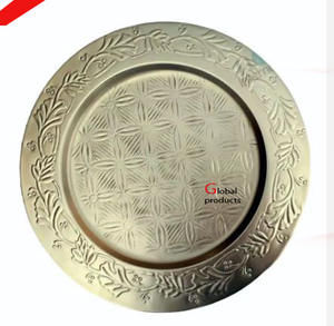 Assiette de présentation ronde en métal, aspect antique, pour hôtel, restaurant et bar - Product Image 2
