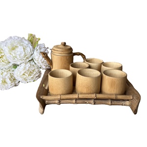 <b>Set</b> of Carved Bamboo <b>Teapots</b> Handmade European Style Wedding Decoration & Gift - Product Image 2