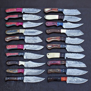 Lote de 20 Piezas de Cuchillos Skinner OEM de Hoja Fija, Acero de Damasco, para Caza, Campamento, Supervivencia al Aire Libre, con Funda de Cuero - Product Image 2