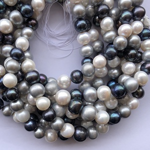 12mm 14mm naturel jaune blanc vert perle d'eau douce pierre ronde perles de pomme de terre fournisseur en gros perles de culture grand arc-en-ciel - Product Image 3