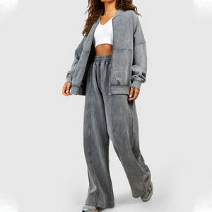 ชุดเซ็ตเสื้อฮู้ดดี้และกางเกงจ็อกเกอร์ผ้าฟลีซคอตตอน 100% แห้งเร็ว แต่งระบายด้านหน้า พร้อมโลโก้สั่งทำ สำหรับผู้หญิง สไตล์สตรีทแวร์ ฤดูหนาว - Product Image 3