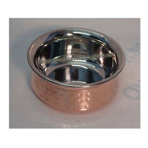 Service de table indien très vendu, ensemble de handi en cuivre et acier inoxydable, luxe élégant, plats de service pour mariage, design martelé, restaurant - Product Image 5