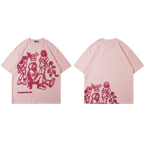 เสื้อยืดโอเวอร์ไซส์พิมพ์ลาย DTG สำหรับผู้ชายเสื้อยืดทรงครอปบ็อกซี่ฟิตสำหรับผู้ชายเสื้อสไตล์สตรีทแวร์ผ้าคอตตอนไหล่100% - Product Image 1