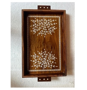 Bandeja de Madera Más Vendida para Decoración del Hogar, Platos para Frutas y Alimentos, Artículo Artesanal Hecho a Mano en India - Product Image 2