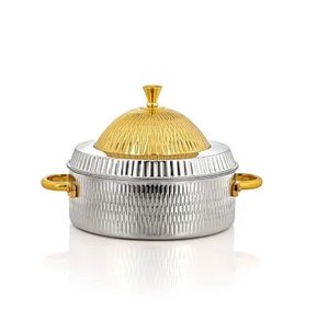 Casserole et marmite de créateur faites à la main Acier inoxydable et verre de luxe Poli brillant Vaisselle pour la maison et les hôtels Chauffe-plats - Product Image 2