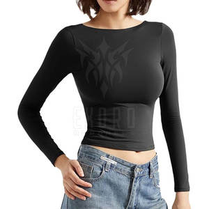 Camiseta sin mangas elástica de punto para mujer con logo frontal, material suave y elástico para usar en capas, en la oficina y a diario - Product Image 3