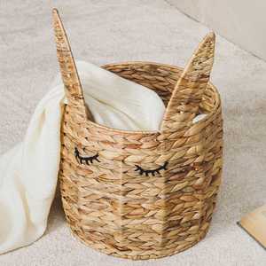 Panier de rangement en forme de grenouille fait à la main, organisateur pour enfants, conteneur, panier de rangement en jacinthe d'eau - Product Image 2