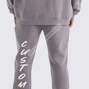 กางเกงวอร์มลำลองเอวกลางแบบกำหนดเองน้ำหนักเบาหลากหลายสีสไตล์สตรีทจ็อกเกอร์ผูกเชือก100% ผ้าฝ้ายระบายอากาศ - Product Image 6