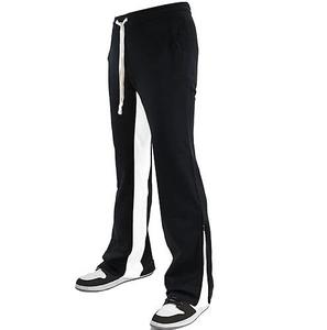 กางเกงวอร์มขาบานของผู้ชายแบบสั่งทำกางเกง100% โพลีเอสเตอร์เอวสูงยางยืดแบบลำลองทรงบาน - Product Image 2